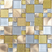 Sweden Style Apartment Bathroom Glass Aluminum Mosaic Tiles Price